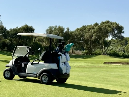 Für Golfcarts heißt es rund 30 m vor dem Grün: Suche den Weg zu "Next Tee"