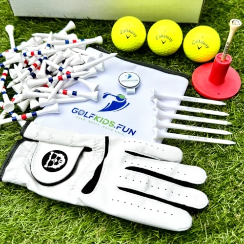 Mit dem Starter Pack S von GOLFKIDS.FUN bist du von Anfang an gut ausgerüstet Mit dem Starter Pack S von GOLFKIDS.FUN bist du von Anfang an gut ausgerüstet
