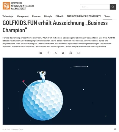 Bericht auf www.dup-magazin.de, Deutsche Unternehmer Plattform | Bild: Screenshot